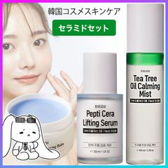 スキンケアセット セラミド 美容液 クレンジングバーム 化粧水 ミスト ティーツリー 鎮静 絵肌荒れ トラブル 整える 高保湿 しっとり 韓国産 乾燥肌 敏感肌 安心 美容成分 メイク落とし メイクオフ 【☆60】/韓国コスメスキンケアセラミドセット