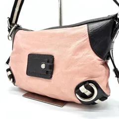 【良品】 BALLY バリー ワンショルダーバッグ トートバッグ 小物入れ ボーダー ロゴ型押し シルバー金具 レザー メンズ ピンク 桃色 ブラック 黒色