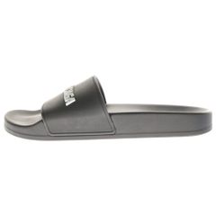 BALENCIAGA (バレンシアガ) プールスライド ラバー ロゴ サンダル ブラック レディース 565547