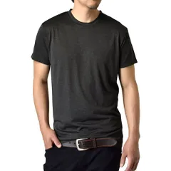 接触冷感 半袖Tシャツ 《09チャコール杢 / クルーネック》 新品 未使用 吸汗速乾 メンズ カチオンドライ UVカット 無地 夏用 ラッシュガード 涼しい 【H1V】【メール便1】 ファッション