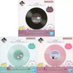 [중고]접시·찻잔 전 3종 세트 레코드풍 멜라민 플레이트 [이치반 쿠지 우사마루~뮤직 파티~] E상