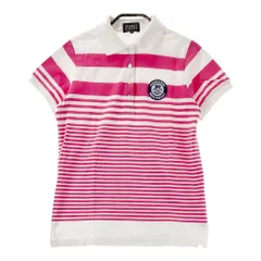 サイズ：1 PEARLY GATES パーリーゲイツ  半袖ポロシャツ ボーダー柄 ピンク系 [240101387007]# ゴルフウェア レディース ストスト