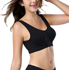 kanaelun カナエルン3枚組 スポーツブラ ナイトブラ ノンワイヤー ブラジャー 育乳 インナー マタニティブラ シームレス 95C 95D 100A 100B～(ブラック,  4XL(95C，95D，100A，100B～)