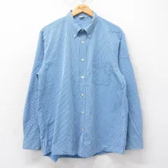 XL/古着 オールドネイビー OLD NAVY 長袖 シャツ メンズ 00s コットン ボタンダウン 薄紺他 ネイビー ストライプ 25jun20 中古 トップス