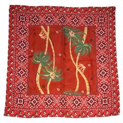 TOGA VIRILIS(トーガビリリース) Palm tree print scarf ヤシの木 プリント スカーフ レッド