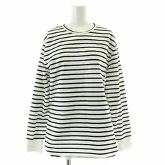 グリーンレーベルリラクシング ユナイテッドアローズ green label relaxing ラウンドテール プルオーバーカットソー 長袖 ボーダー F 白 ホワイト 黒 ブラック 3612-137-2320 /AT ■OS