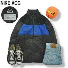 ナイキ エーシージー NIKE ACG 中綿 キルティング ウィンド ジャケット ジャンパー ジップアップ L グレー x ブラック x ブルー アウトドア スポーツ メンズ