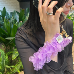 スマホストラップ　チュールストラップ　フリルストラップ　推しカラー　推し活　推し活バッグ　推し色　新品
