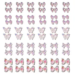 ネイルパーツ 蝶々 3D 立体 オーロラ 60個 セット ネイルアート レジンパーツ レジン shefun ネイルデコパーツ ジェルネイル ネイルデザイン 可愛い ネイル用 パーツ JP207