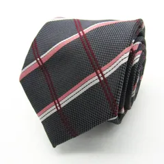 パーフェクトスーツ ブランド ネクタイ 格子柄 チェック柄 メンズ ネイビー P.S.FA 【中古】