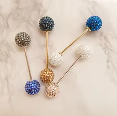 スワロフスキーボールのヘアバトン　ツートンカラー　4タイプ