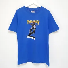 THRASHER　Hanes　ファイヤーパターン　USA製　ナス紺　ヴィンテージ 49f47a723310a31731d9571d46c439