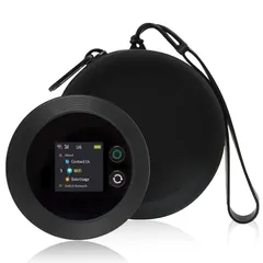 新品 WiFiルーター ケース 100GB/60GB/30GB/20GB Macaroon SE モバイルWifiルーター専用保護 収納ケース ブラック（ケースのみ）のサムネイル