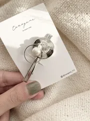 ヘアクリップ　ヘアピン　バレッタ　シルバー　クリア　個性　韓国　結婚式　成人式