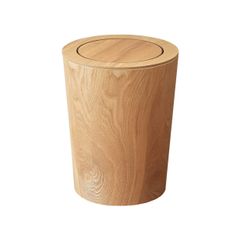 木製 9L 木目調 ふたあり 木目 丸型 リビング マナベインテリアハーツ ダストボックス ごみ箱 ナチュラル 蓋付きゴミ箱 タモ 木製ごみ箱 ラウンド 蓋付き