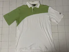 ハ2508-5-5062 アディダス　adidas ポロシャツ　白緑　L