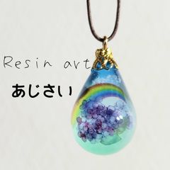 レジンネックレス 虹の雫 虹とひまわり - メルカリ