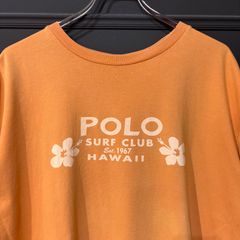 90s POLO SPORT サーフプリントTシャツ　オレンジ