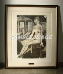ポール・デルヴォー 版画 「偶像」【額縁付き】Paul Delvaux#FA150003