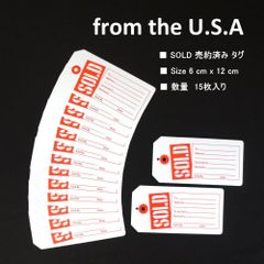 USA アメリカンスタイル 売約済み用 タグ SOLD 赤 15枚 英字 値札