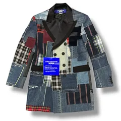 参考上代297000円 未使用品 JUNYA WATANABE MAN 25SS Patchwork Denim Coat パッチワーク デニムコート ロングジャケット ジュンヤワタナベ WO-C005 インディゴ系 XL  98433A3のサムネイル