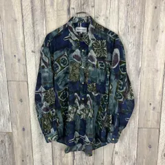 OLD Dalton Street 90s 総柄 アート柄 長袖 ドレス シャツ