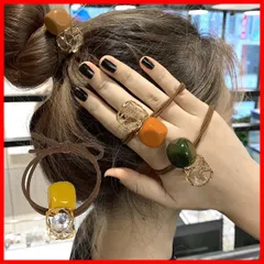 【クーポン有】女性ヘアアクセサリー かわいい パール 髪ゴム大人 ヘアゴム ヘアゴム ヘアアクセサリー髪留め髪飾り おしゃれ (Crystal STONG4個セット hollowed)