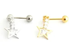 １８Ｇストーンスター ボディピアス 軟骨ピアス 耳ピアス 片耳ピアス