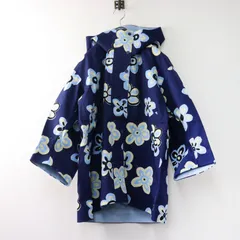 新品未使用 マルニ x ユニクロ  MARNI UNIQLO ブロックテックハーフコート XS/ブルー ネイビー フラワー フード コラボ【2400014475593】