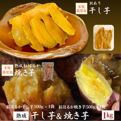 【鹿児島県産】干し芋 訳あり 500g 1袋 焼き芋500g 1袋 セット【計１ｋｇ】  ＼超お得！！／熟成紅はるか 干しいも 人気商品詰め合わせ 国産 無添加 さつまいも 送料無料