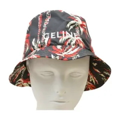 セリーヌ CELINE パームツリー ロゴプリント 総柄 バケットハット 帽子 2AU5B735T サイズ M ブラック メンズ F-YA1090