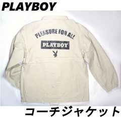 ◆在庫処分　新品　PLAYBOY プレイボーイ メンズ コーチジャケット ベージュ オフホワイト