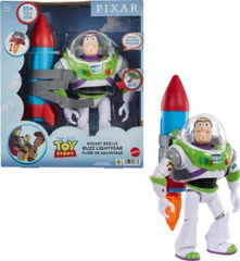 Mattel ディズニー&ピクサー トイストーリー バズ・ライトイヤー 12インチスケール アクションフィギュア おもちゃ ロケット&フレーズ&サウンド20個付き ロケットレスキューパック バズパック, HTR73 