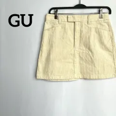 GU ジーユー　スカート　コーデュロイ　白　ホワイト　ミニ　台形　高級感