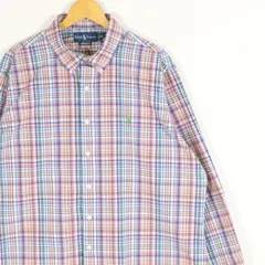 古着 大きいサイズ 旧タグ 90's ラルフローレン 長袖ボタンダウンシャツ メンズUS-2XLサイズ tn-1654n