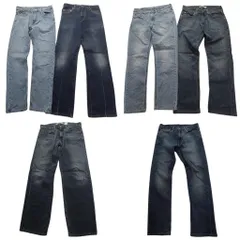 古着卸 まとめ売り リーバイス 品番MIX デニム パンツ 6枚セット (メンズ 31 /30 ) 513 506 541 517 インディゴ フェード 中古 古着 MY7060