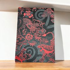西陣織 御朱印帳 龍虎 黒赤