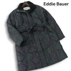Eddie Bauer エディーバウアー 秋冬 700 FILL POWER★ チェック キルティング ダウン コート Sz.S レディース アウトドア