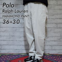 POLO RALPH LAUREN ワイドチノ ツータック W34 ベージュ 古着 ラルフローレン Ralph Lauren POLO by Ralph Lauren