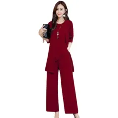 [RED RAY] レッドレイ スーツ レディース 3点 セット フォーマル パンツ すーつ れでぃーす さんてん せっと ふぉーまる ぱんつ すーつせっと スーツセット パンツスーツ ぱんつすーつ フォーマルパンツ かわいい (JP, ア [レッド] [M]