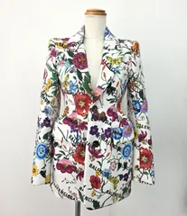 ★21AW【GUCCI×BALENCIAGA/グッチ×バレンシアガ】コラボ 立体 テーラード ジャケット 676217 フローラ ボタニカル 花柄 ロゴ 36サイズ レディース PAWNSHOPRiZ  パウンショップリズのサムネイル