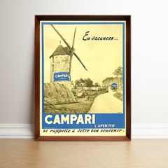 カンパリ 1930年代 フランス ヴィンテージ 雑誌 広告 額付 ポスター アートフレーム