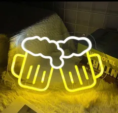 17×14インチ　看板　居酒屋　ガラスネオンサイン　ビール　beer 乾杯 17×14インチ看板居酒屋ガラスネオンサインビールbeer 乾杯