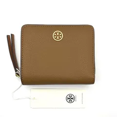 【新品未使用訳アリ】TORY BURCH Robinson Pebbled Bi Fold Wallet 二つ折り財布　ブラウン　コンパクトウォレット　トリーバーチ　ロビンソン ペブルド バイフォールド ウォレット