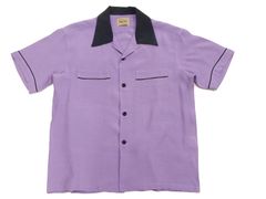 スタイルアイズ ボウリングシャツ STYLE EYES PIPING RAYON 半袖シャツ 2トーン SE39056   パイピングレーヨン オープンシャツ 50's 開襟シャツ  パープル 新品 アメカジショップ