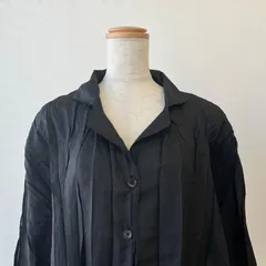 昭和レトロ ブラウス 黒 ブラック 韓国製