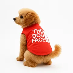 犬 服 THE DOG FACE レッド 夏服 冷感 綿 夏 かわいい おしゃれ 速乾 熱中症予防 紫外線予防