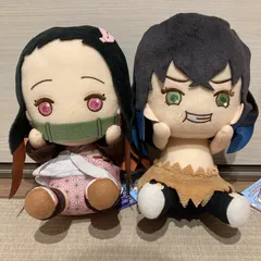 鬼滅の刃　でっかいぽふっとぬいぐるみ　竈門禰󠄀豆子　嘴平伊之助　素顔