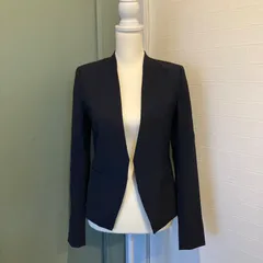 セオリー　ノーカラージャケット　ネイビー　ノーカラー　ジャケット　濃紺　フォーマル　theory ビジネス　通勤