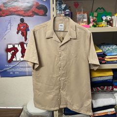 美品 ZARA ザラ 半袖 開襟 シャツ オープンカラーシャツ ベージュ Lサイズ 古着MIX アメカジ SS大活躍！